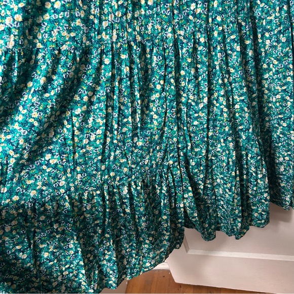 Old Navy green floral tiered maxi prairie dress womens XL - Picture 5 of 10